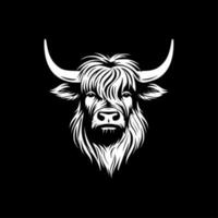 terras altas vaca - minimalista e plano logotipo - vetor ilustração
