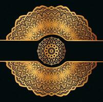Fundo de desenho de mandala ornamental de luxo na cor ouro vetor