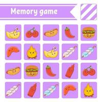 jogo de memória para crianças vetor