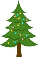 colorida corda bugiganga decorar Natal árvore plano ícone. vetor