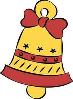 ilustração do tinir Sino ícone dentro vermelho e amarelo cor. vetor