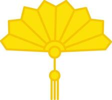 amarelo chinês ventilador ícone dentro plano estilo. vetor