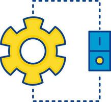 plano configuração opção ícone dentro azul e amarelo cor. vetor