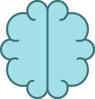 plano estilo cérebro ícone ou símbolo dentro azul cor. vetor