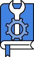mecânico ou Engenharia livro azul e branco ícone. vetor