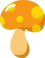 amarelo e laranja cogumelo ícone dentro plano estilo. vetor