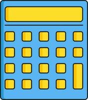 amarelo e azul calculadora ícone dentro plano estilo. vetor