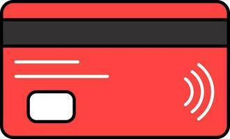 vermelho e Preto Forma de pagamento cartão plano ícone. vetor