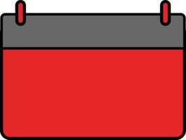 em branco calendário brincar ícone dentro vermelho e cinzento cor. vetor