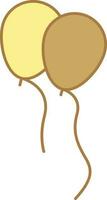 mosca balões amarelo e Castanho ícone. vetor