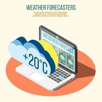 ilustração vetorial de composição isométrica de meteorologistas vetor