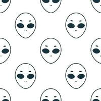 estrangeiro UFO cósmico emoções rostos alegria linha vetor