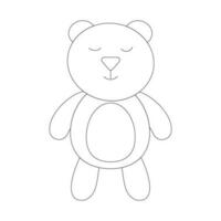 Urso de pelúcia Urso brinquedo coloração linha rabisco elemento vetor