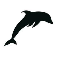 golfinho silhueta isolado em branco fundo vetor
