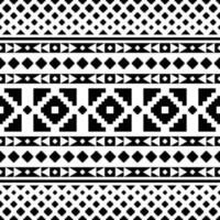 nativo étnico desatado padronizar. asteca tribal geométrico vetor fundo. pixel padronizar dentro Preto e branco cor. Projeto para têxtil, tecido, roupas, cortina, tapete, ornamento, papel de parede.
