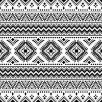abstrato étnico geométrico motivo fundo Projeto. tribal arte desatado padronizar dentro asteca estilo. Preto e branco cor. Projeto para têxtil, tecido, roupas, cortina, tapete, ornamento, invólucro, papel de parede. vetor