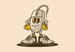 mascote personagem do uma computador rato dentro a direito em pé posição vetor