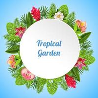 ilustração em vetor jardim tropical composição redonda