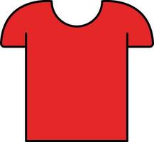 isolado vermelho camiseta ícone dentro plano estilo. vetor