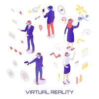 ilustração em vetor ilustração isométrica do mundo virtual