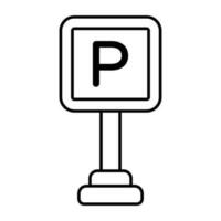moderno Projeto ícone do estacionamento borda vetor