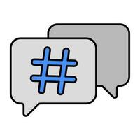 editável Projeto ícone do hashtag mensagem vetor