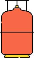 plano estilo gás cilindro laranja e amarelo ícone. vetor
