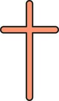 laranja piedosos Cruz ícone dentro plano estilo. vetor