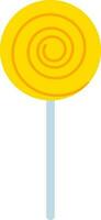 amarelo espiral pirulito ícone dentro plano estilo. vetor