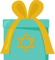 isolado judaico presente caixa ícone dentro amarelo e turquesa cor. vetor