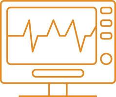 ilustração do ecg máquina ícone dentro laranja fino linha arte. vetor