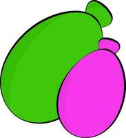 verde e Rosa água balão plano ícone. vetor