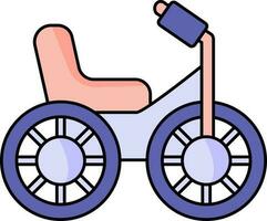 bebê bicicleta ícone ícone dentro azul e Rosa cor. vetor