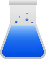 azul líquido erlenmeyer frasco plano ícone. vetor