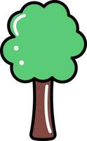 árvore ícone dentro verde e Castanho cor. vetor
