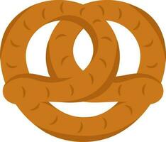 plano ilustração do laranja pretzel ícone. vetor