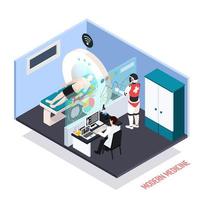 ilustração em vetor composição isométrica de tecnologias médicas