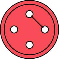 plano estilo de costura botão ícone dentro vermelho cor. vetor