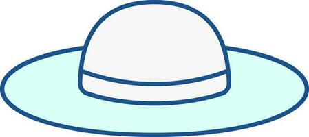 turquesa e branco jogador chapéu ícone dentro plano estilo. vetor