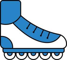 isolado patinação sapatos azul e branco ícone. vetor