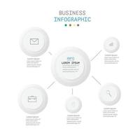 modelo infográfico em modelo de 5 etapas para apresentação de gráfico de diagrama e gráfico vetor