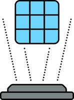 euclidiana Projeto holograma azul ícone ou símbolo. vetor