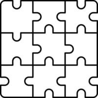 Preto linear estilo quebra-cabeças enigma ícone. vetor