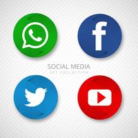 Modern social media icons set ilustração vetorial vetor