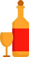 vermelho e laranja álcool garrafa plano ícone. vetor