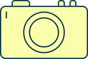 plano estilo Câmera ícone dentro amarelo cor. vetor