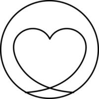 coração gostar símbolo ou ícone dentro Preto contorno. vetor