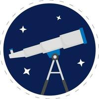 isolado telescópio com Estrela azul círculo fundo. vetor