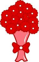 plano ilustração do vermelho flor ramalhete ícone. vetor
