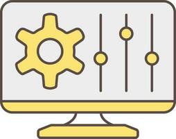 configuração deslizar Área de Trabalho tela amarelo e cinzento ícone. vetor